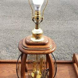 Vintage Mid Century Modern Smoked Glass Lamp Boho