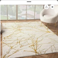 Gold And White Area Rug