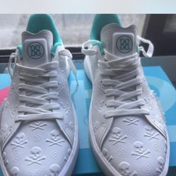 G/Fore Embossed Skull, White, Spikeless Golf Shoes Size 10