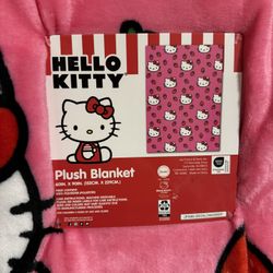 Sanrio Hello Kitty Pink Strawberry Plush Oversized Throw Blanket 60" x 90" NWT