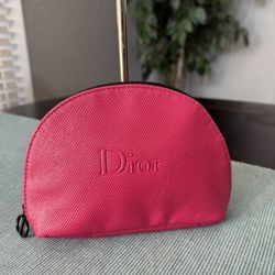 Christian Dior Beauty pink makeup cosmetic bag.