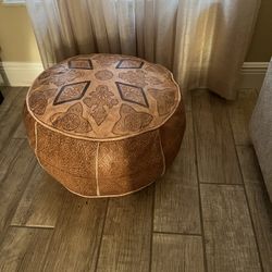 Leather Pouffe