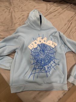 Sp5der Web Hoodie Light Blue
