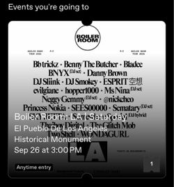 Boiler room ticket