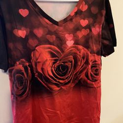 New Women's T-Shirts Floral Print Women's Clothing Short Sleeve Tops V-Neck Sweatshirts Streetwear Oversized T-Shirts Ladies Te   Size: L  Message me 