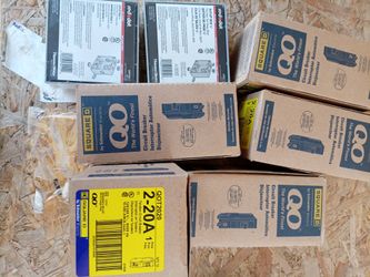 Square D QO Circuit Breakers Lot with Outlet Boxes