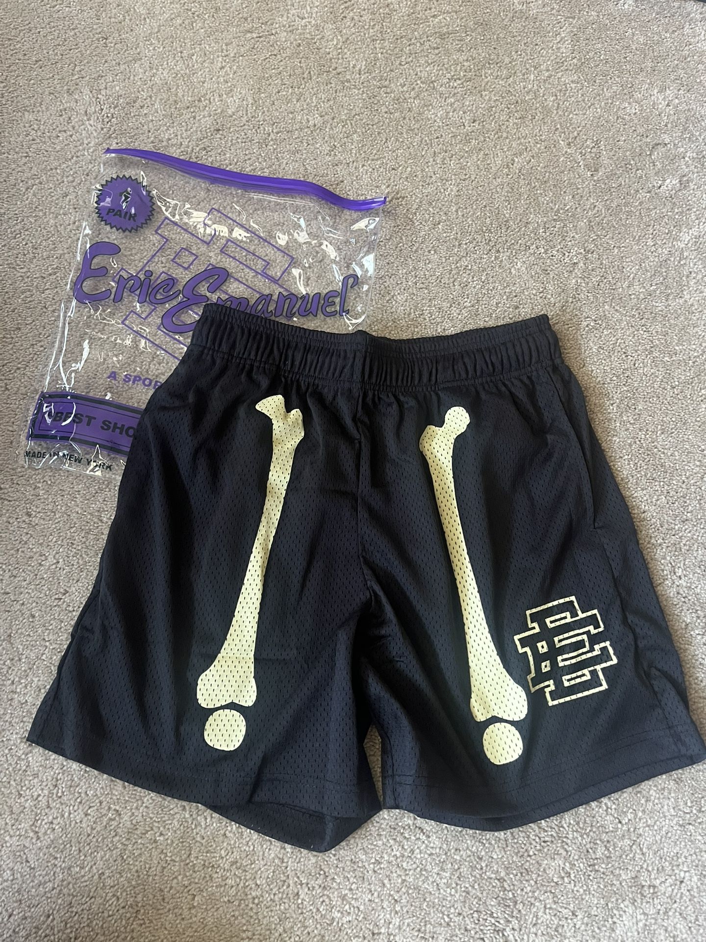 Black Eric Emanuel Bone Shorts