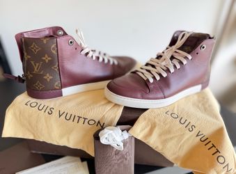 Louis Vuitton LineUp LV Monogram Brown White Mens Leather Sneaker - Size 10.5