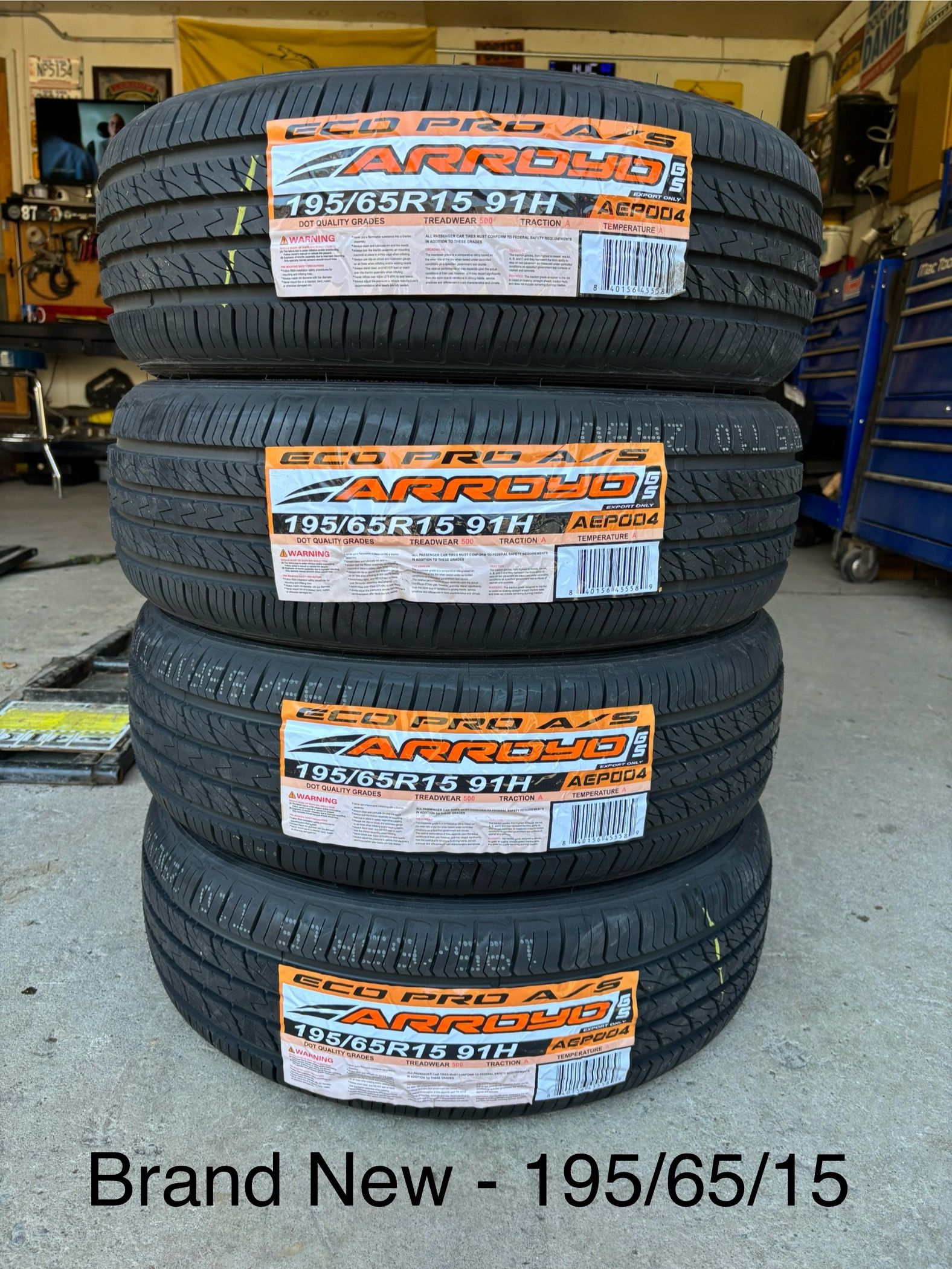 (4) - 195/65/15 Arroyo Eco Pro A/S Tires