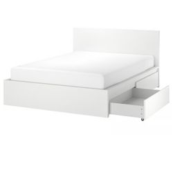 High bed frame/2 storage boxes (Size: Full)