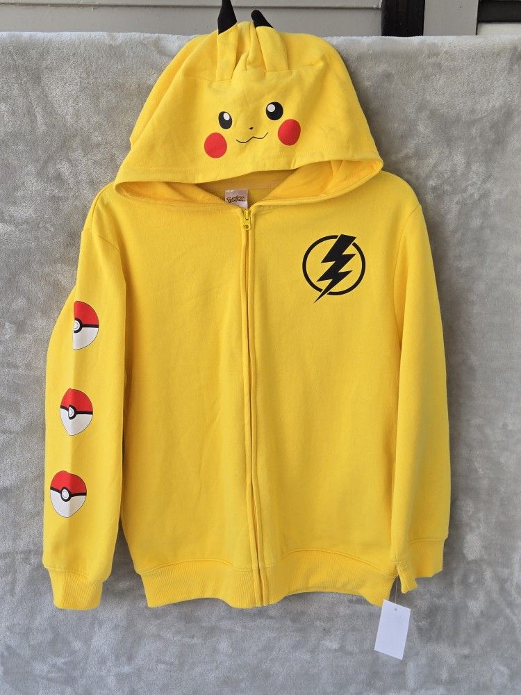 Pokemon Pikachu Hoodie Kids Size L (14/16) NWT YELLOW