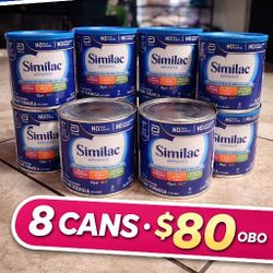  Similac Advance Formula – 8 New Sealed Cans 