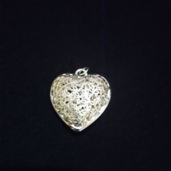 925 Silver Large Heart Pendant 