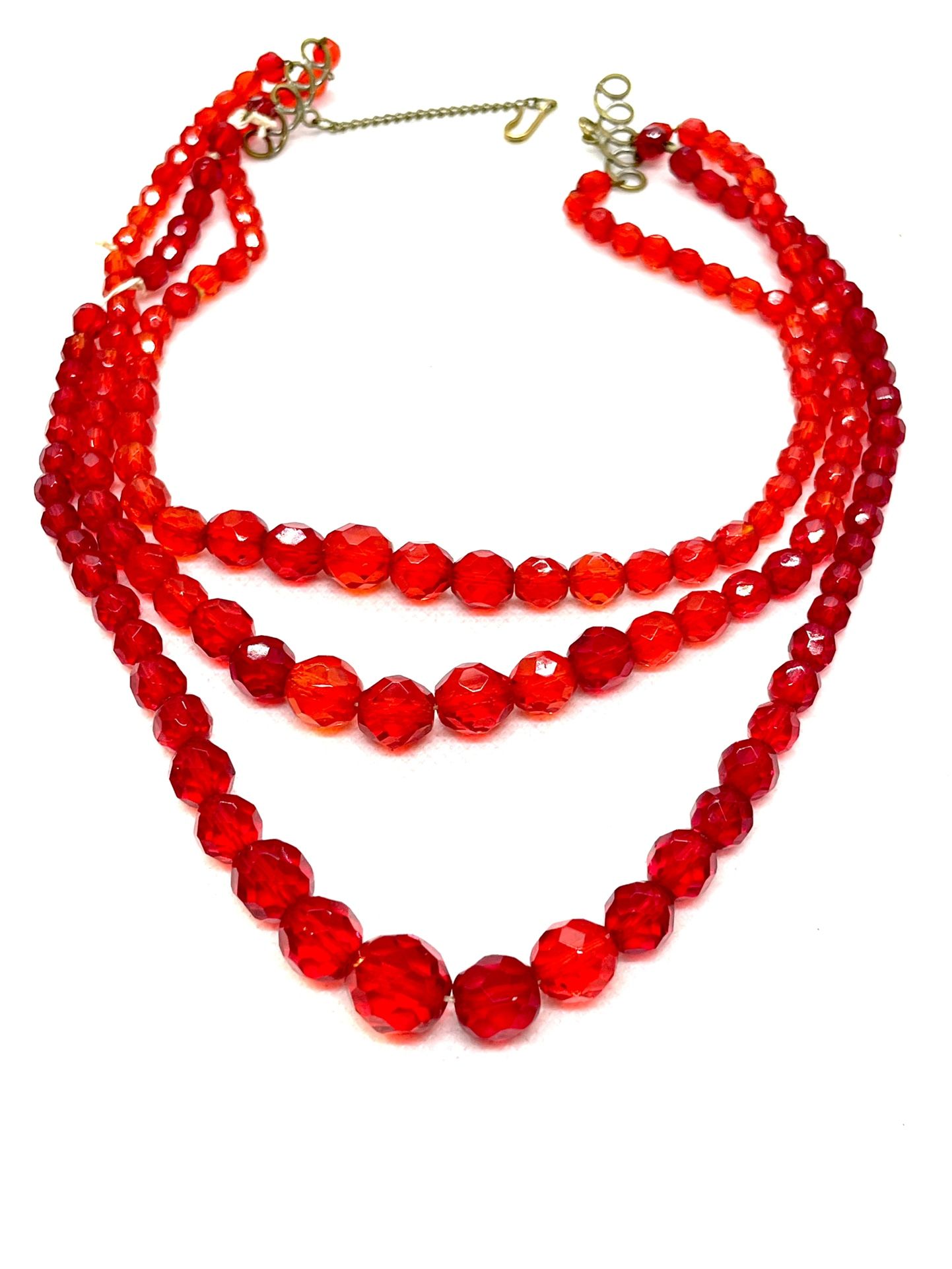 Vintage Red Crystal Necklace 