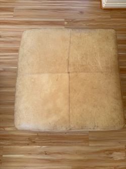 CB2 Leather Ottoman