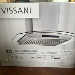Vissani 30” Stainless Steel Wall Mount Range Hood – Open Box, Unused
