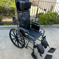 22 Inches Wide Wheelchair In Perfect Condition Easy To Fold It Reclines And Legs Extend Heavy Duty  