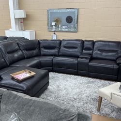 Sectional With Recliners, Available In Grey Color