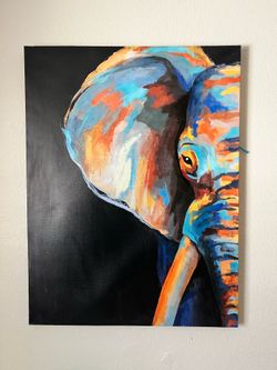 Modern Colorful Elephant Canvas Wall Art