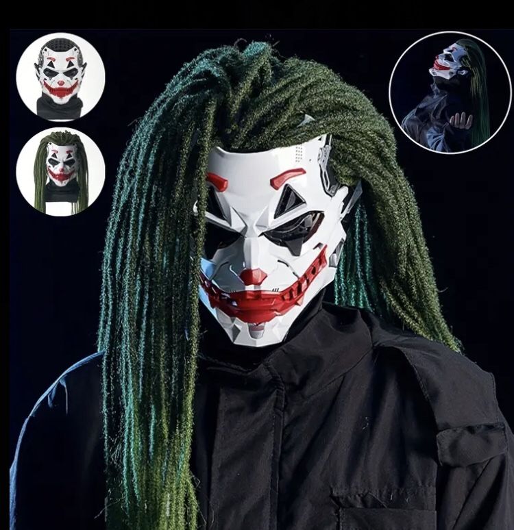 Brand New In Box Halloween Clown Cosplay Masks Joker Mask Halloween Party Costume Props Masquerade Carnival Party Mask,I only have the one with hair I
