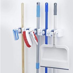 5-Slot Mop and Broom Walll Organizer