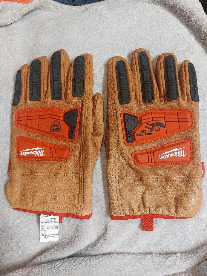 Milwaukee Goatskin Leather Gloves Impact XL Cut Level 3 New