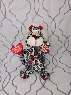 Vtg Dan Dee Singing Cheetah Lion Plush  Valentine Stuffed Animal Read Below