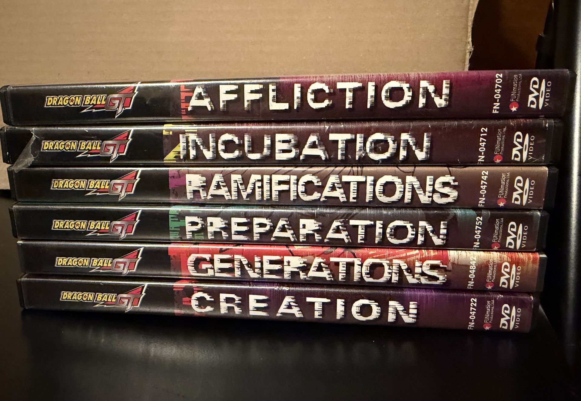 Dragon Ball GT Lot Of 6 Anime DVDs Affliction Incubation Generations Creations