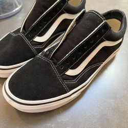 Vans Unisex VANS OLD SKOOL Skate Shoes Black / White (VN000D3HY28) Fits Women’s 8.5 Just Need Laces 