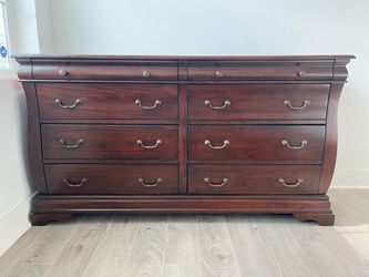 Dark Cherry Wood Vintage Dresser