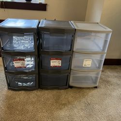 Set of 3 Plastic Drawers 