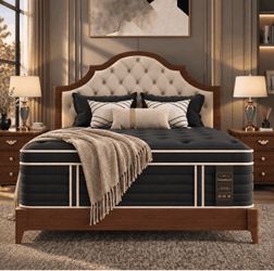 Black King 12” Hybrid Memory Foam Mattress (NEW)