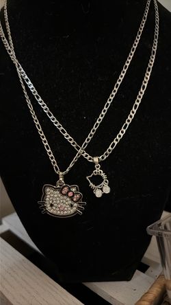 Stainless steel silver jewelry hello kitty necklaces