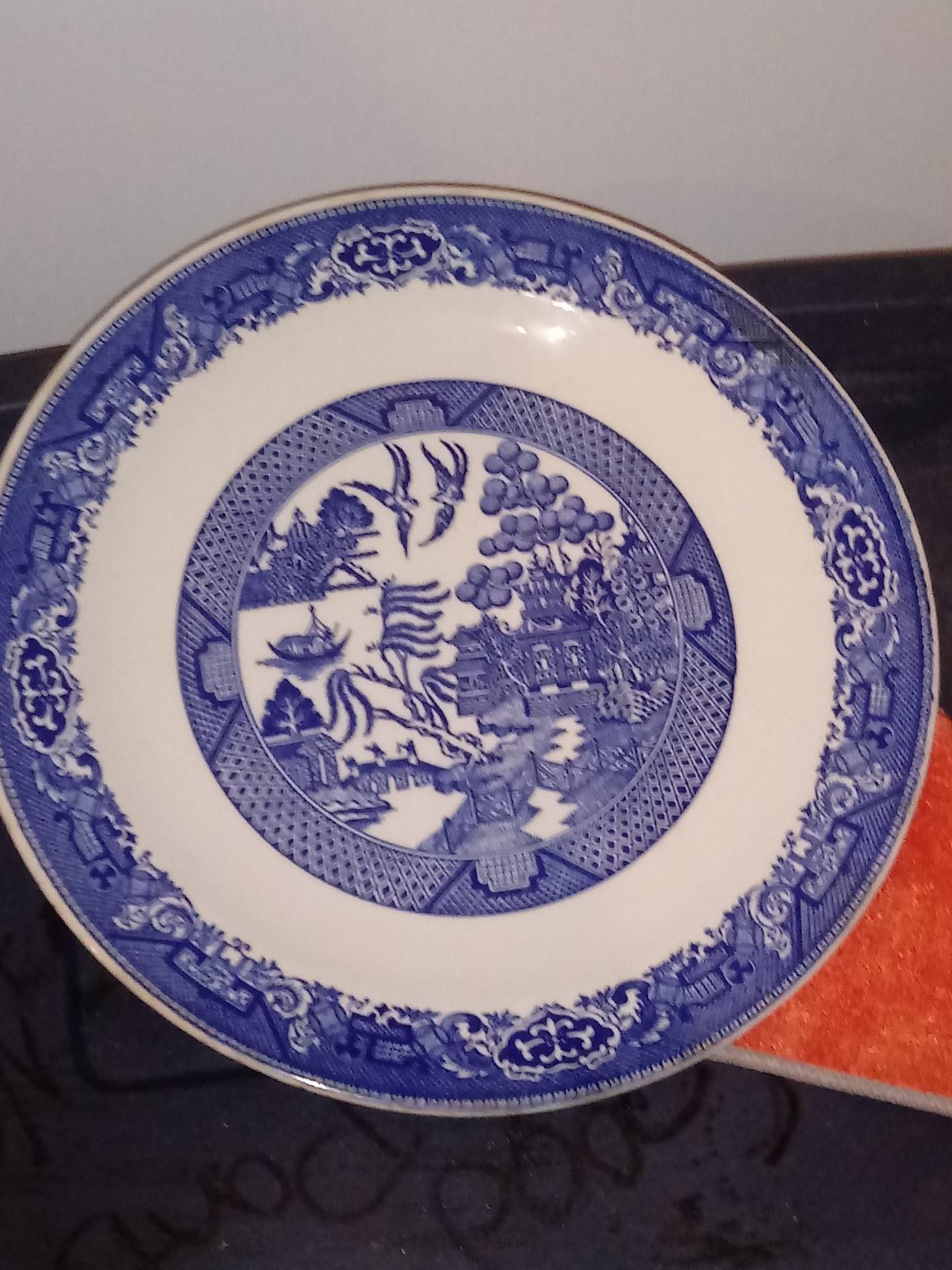 Willow Ware Royal China Plate antique blue