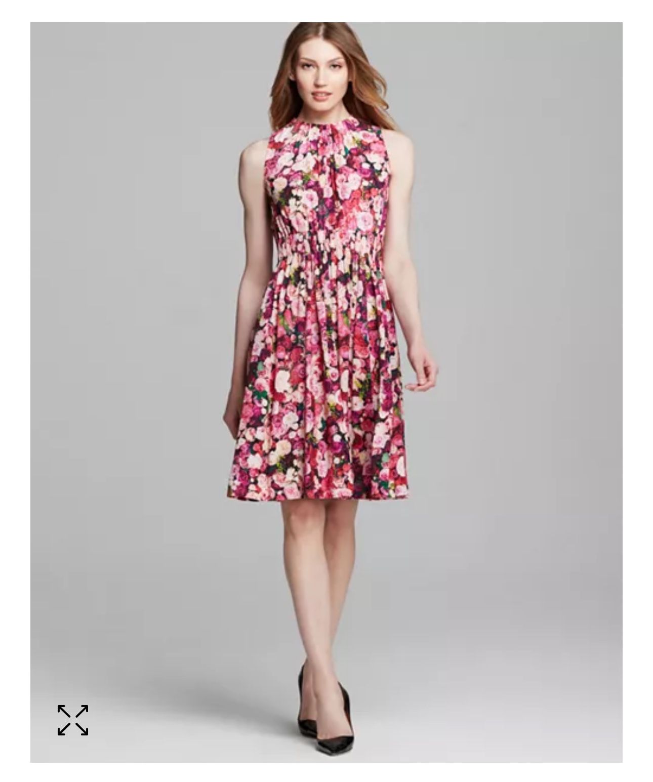 Kate Spade Rose Print Tie Back Dress Size 2