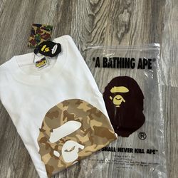 White camo bape tee
