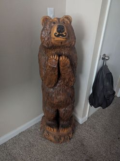 Hand carved sculpture bear