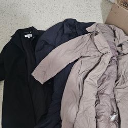 Woman's Calvin Klein and Uniqlo Longcoats