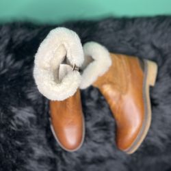 PAJAR Brown Waterproof Leather Shearling Amarillo Zip  Boot