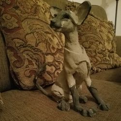 reduced- A Breed Apart Siamese Cat Sculpture "Sassy". Art. ~9 inches tall.
