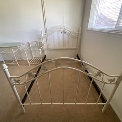 White, Metal, Bedroom Set.