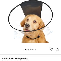 dog cone collar- size large; soft, adjustable, breathable   