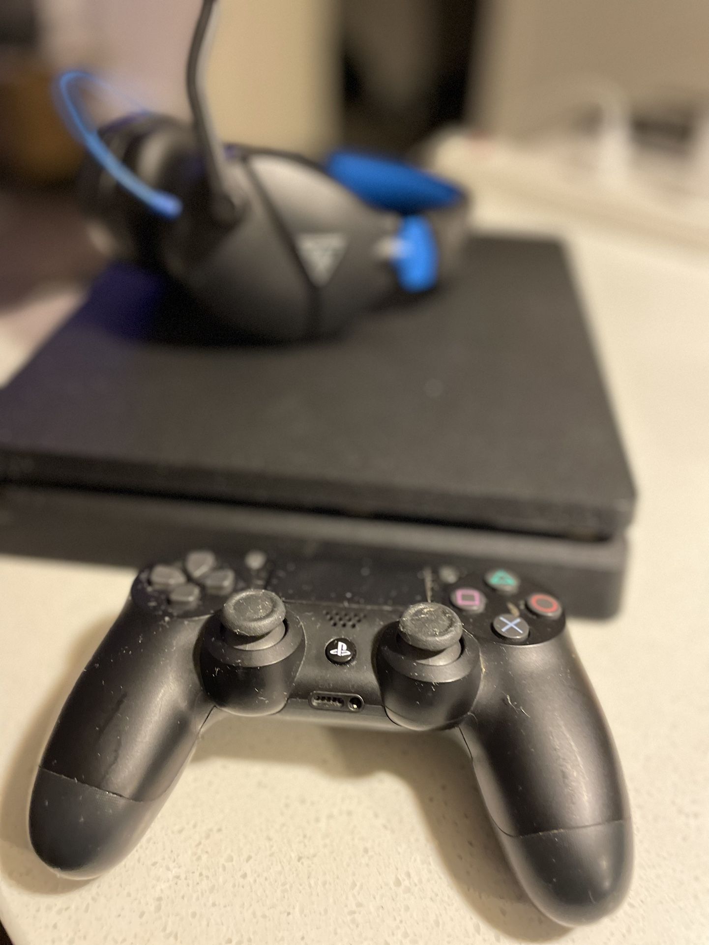 PS4 Slim w/ Turtle Beach Headset, 1 Control, AC Power Cord