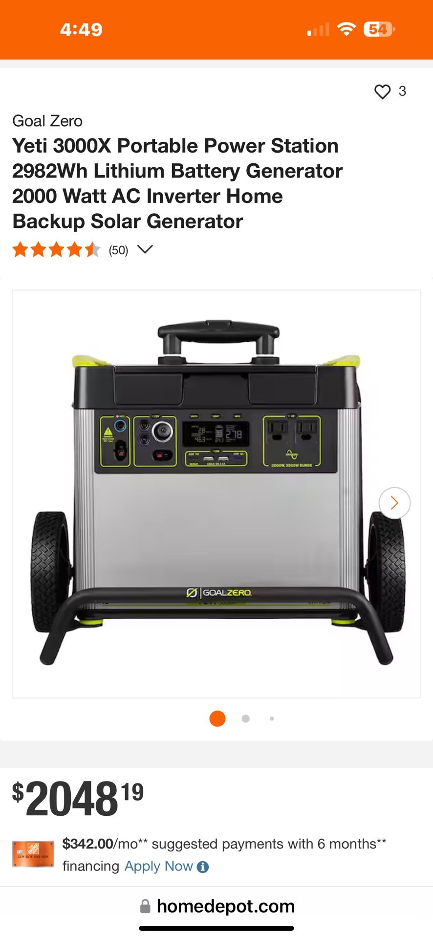 Yeti 3000 Solar Generator With Solar Panels $1,500