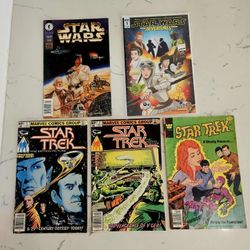 5 Star Wars And Star Trek Comic Books