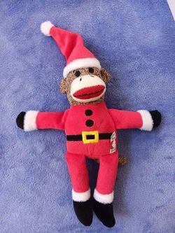 Santa Sock Monkey Plush
