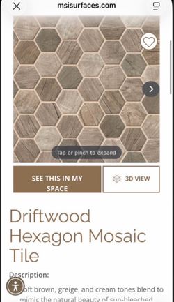 MSI driftwood hexagon mesh tile