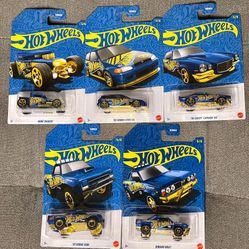 Hot Wheels 2026 Blue 58th Anniversary Set of 1,2,3,4,5/6 without Gold Corvette Chase(6/6) NEW!