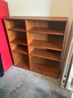 mid century mcm vintage shelf shelving system book case bookshelf wood