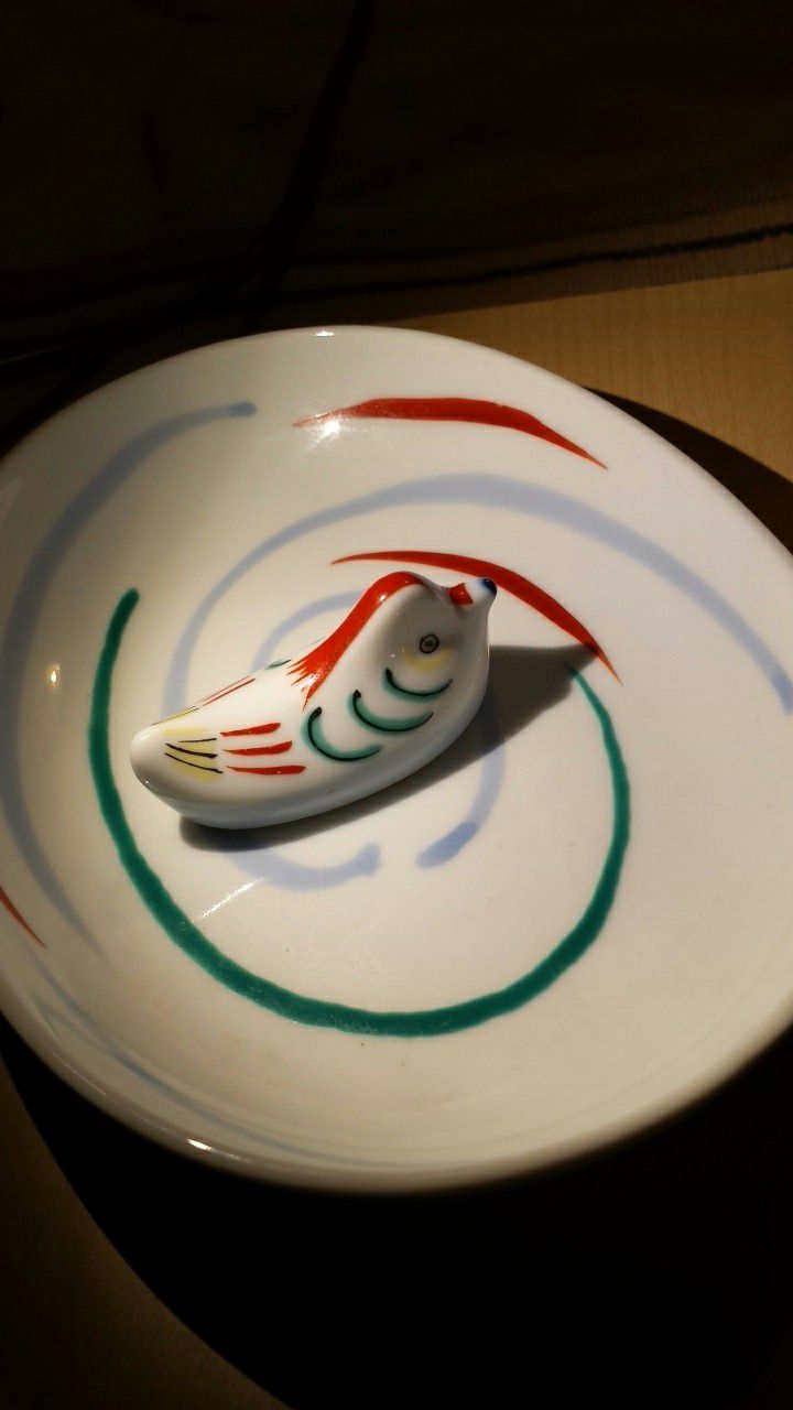 Antique Hand-Painted bird&plate (Japan)
